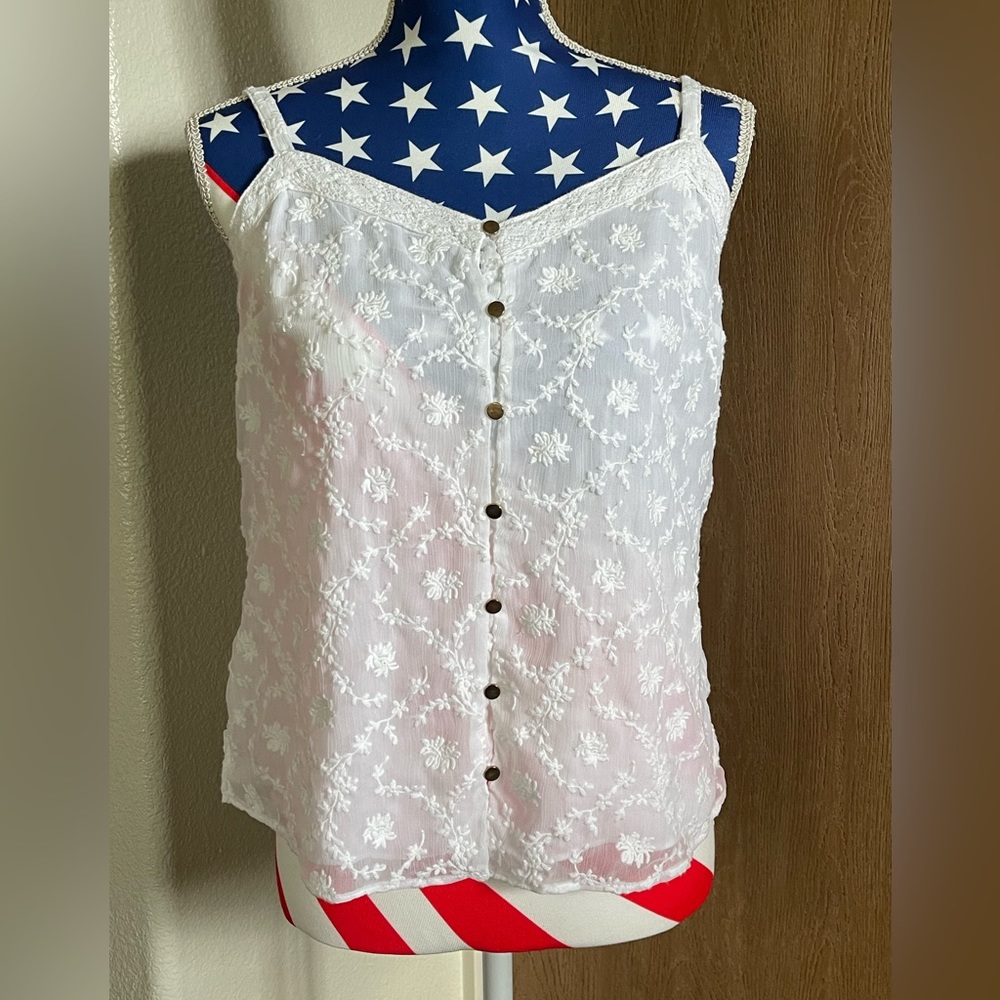 Just Jeans Off White Cotton Button Down Top